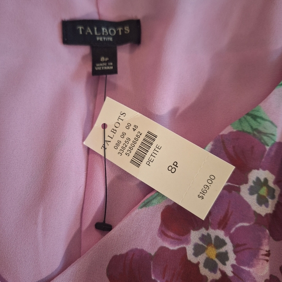 Talbots Georgette Botanical Floral Dress Sz 8P NWT *V - Picture 8 of 9